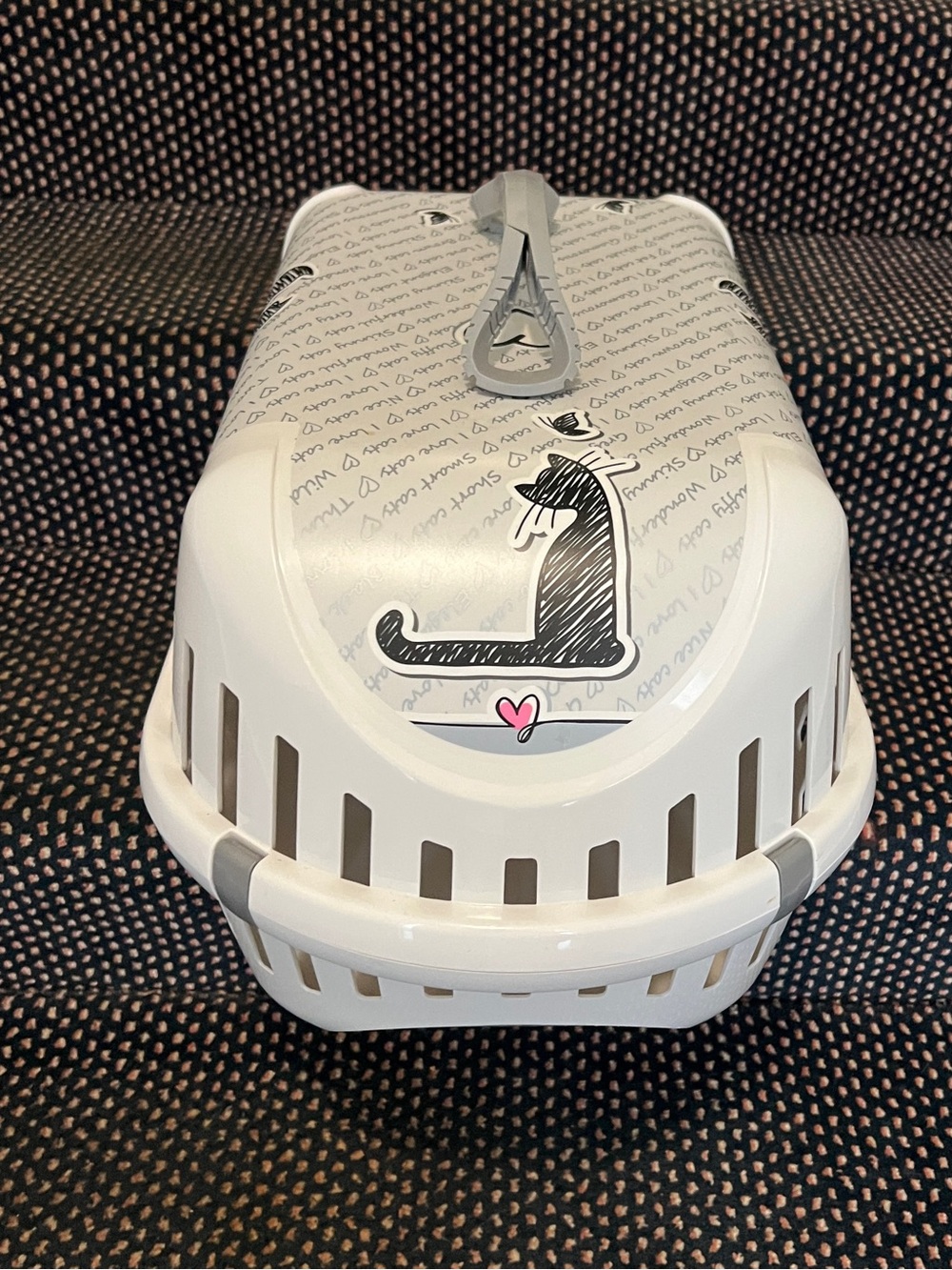 Never used! Small Pet Cat Dog Carrier 20x12x12 Moderna “Cats in Love” Runner NWT - Picture 7 of 10